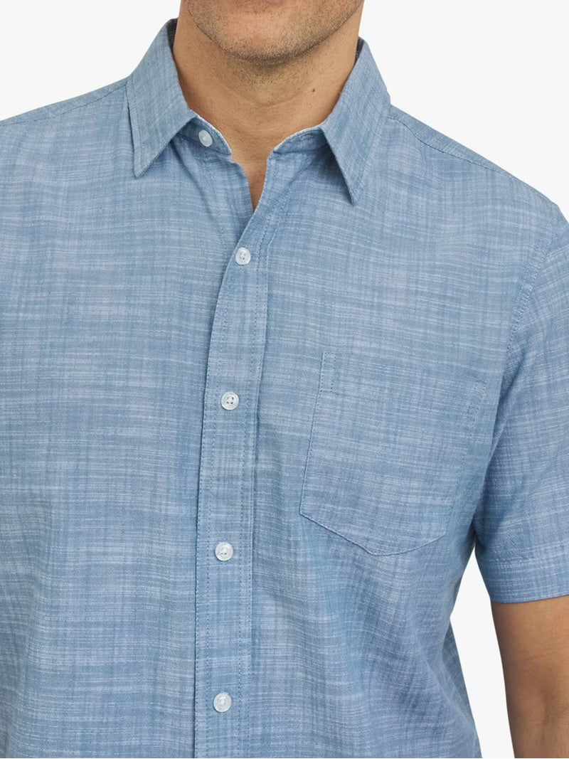 Chaps Men's Short Sleeve Chambray Woven Shirt