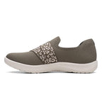 CLARKS DARK OLIVE LOAFER FLAT