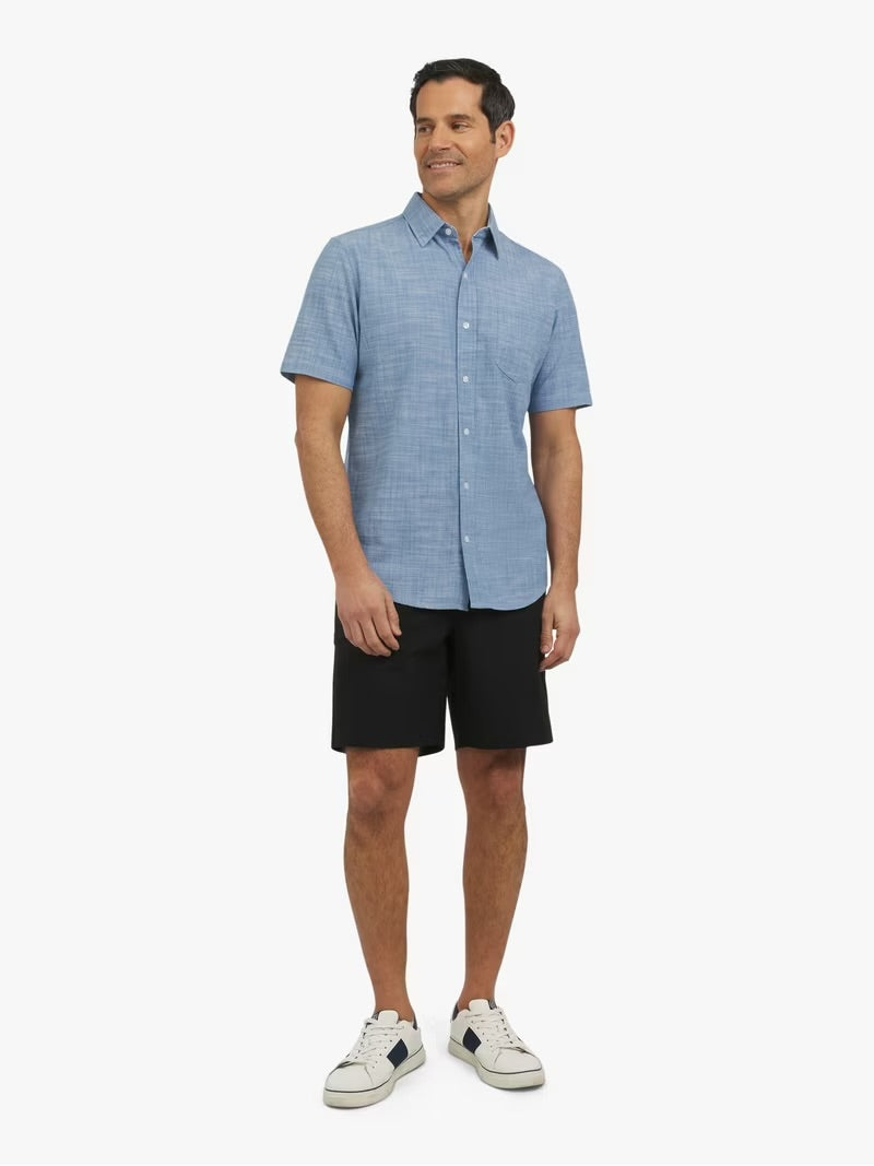 Chaps Men's Short Sleeve Chambray Woven Shirt