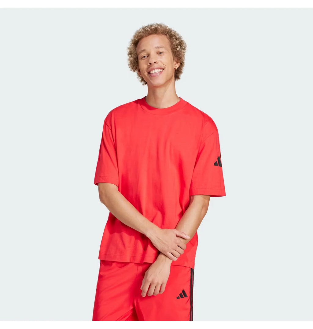 Adidas Essentials Loose Fit 3 Bar Logo Sportswear Red