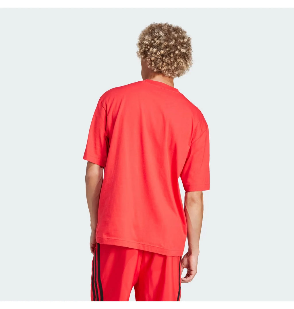 Adidas Essentials Loose Fit 3 Bar Logo Sportswear Red