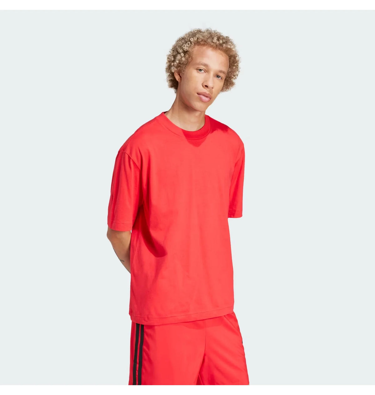 Adidas Essentials Loose Fit 3 Bar Logo Sportswear Red