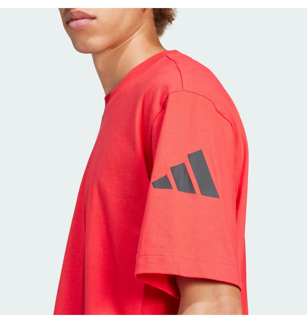 Adidas Essentials Loose Fit 3 Bar Logo Sportswear Red
