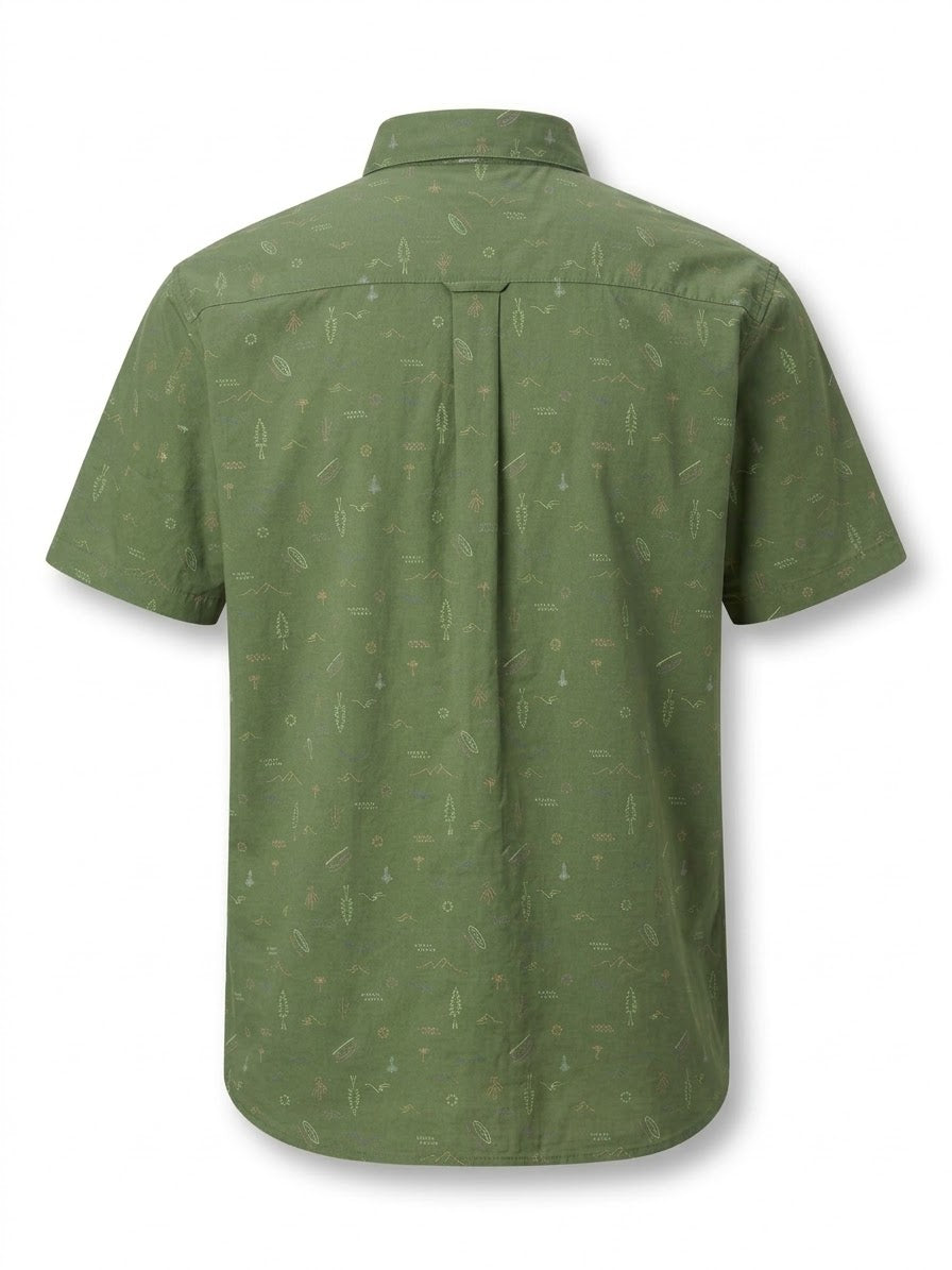 Columbia Men's Short-Sleeve Outdoor Print Button-Up Shirt - Olive Green