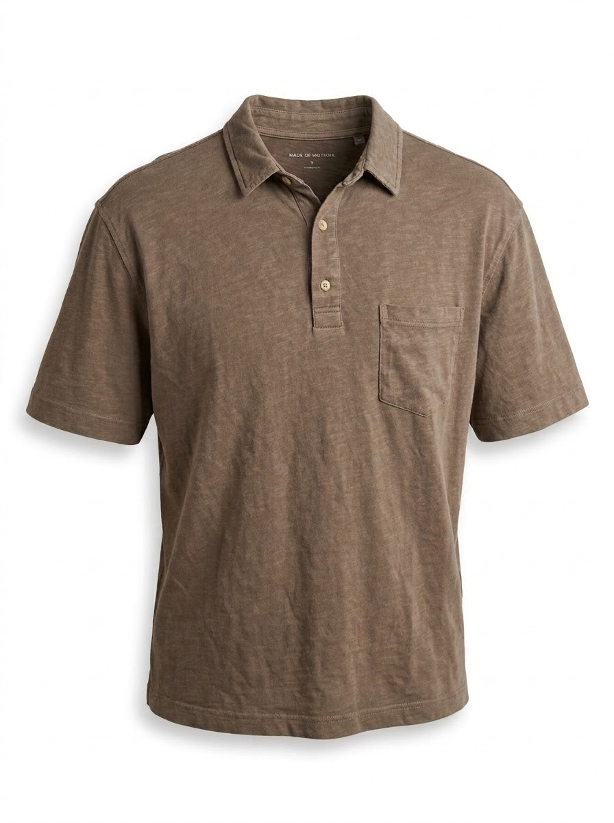 Banana Republic Men’s Vintage Wash Polo Shirt - Olive Brown