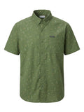 Columbia Men's Short-Sleeve Outdoor Print Button-Up Shirt - Olive Green