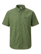 Columbia Men's Short-Sleeve Outdoor Print Button-Up Shirt - Olive Green