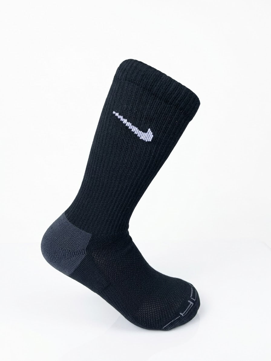 NIKE SOCKS BLACK (Each Kit Equal 3 pairs)