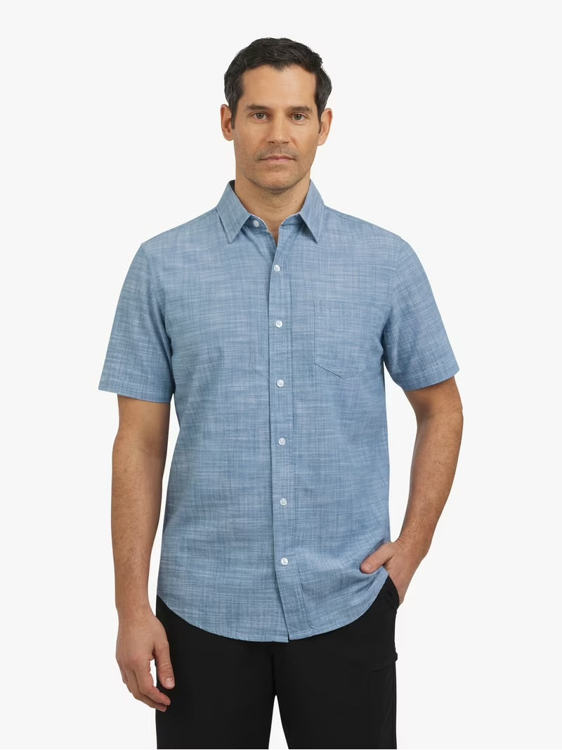 Chaps Men's Short Sleeve Chambray Woven Shirt