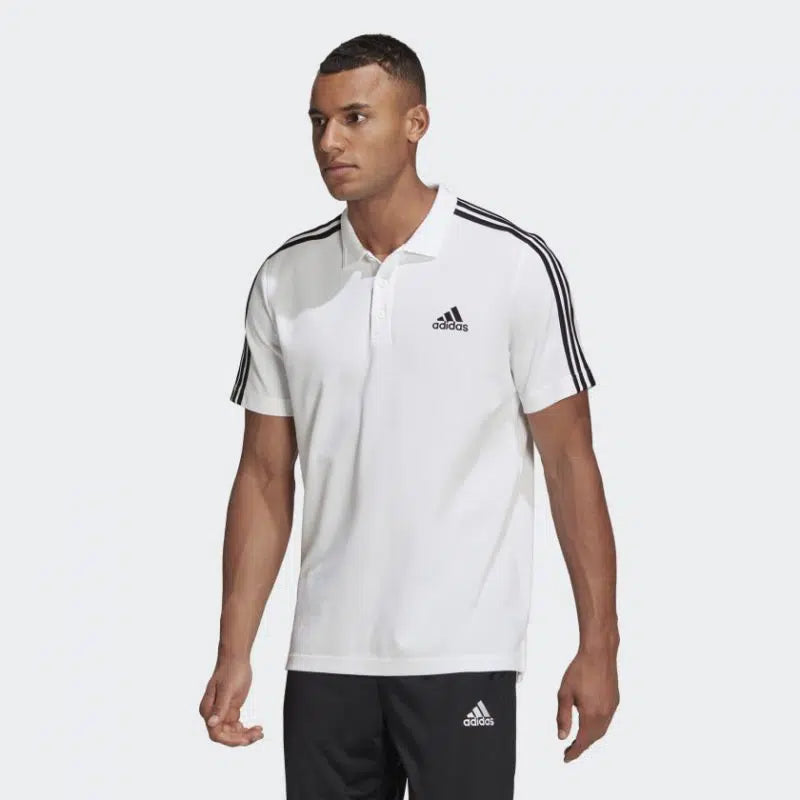 ADIDAS AEROREADY Essentials Piqué Embroidered Small Logo 3-Stripes Polo Shirt (GK9138)