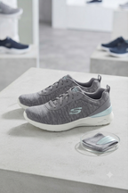SKECHERS Grey and Green Walking Shoes