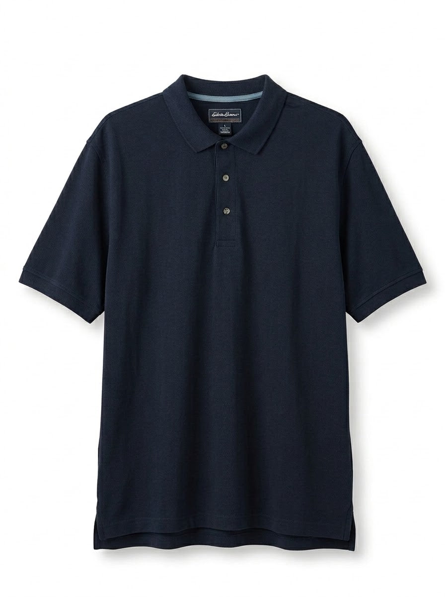 Eddie Bauer Men's Classic Fit Short Sleeve Polo Shirt - Dark Navy