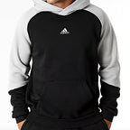 ADIDAS Men's Full Tracksuit Fleece Colorblock Black Hoodie