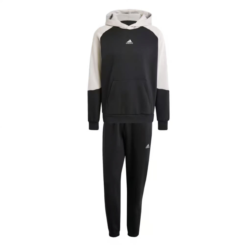 ADIDAS Men's Full Tracksuit Fleece Colorblock Black Hoodie
