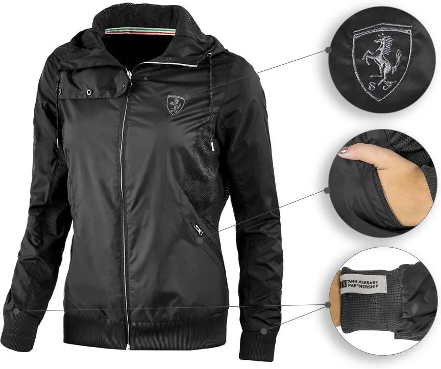 PUMA Ferrari Lightweight Jacket Black Women's Sweatshirt