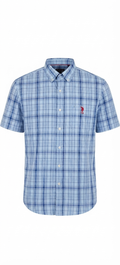 U.S. POLO ASSN. Short Sleeve CVC Yarn-Dye Poplin Woven Shirt
