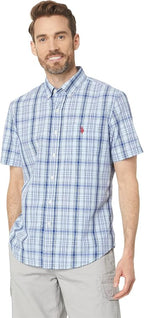 U.S. POLO ASSN. Short Sleeve CVC Yarn-Dye Poplin Woven Shirt