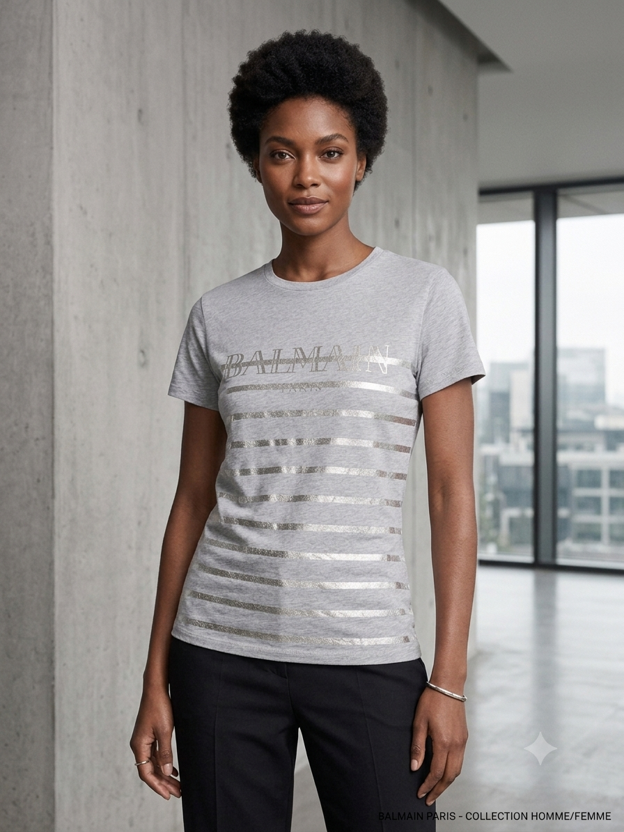 BALMAIN GREY T-SHiRT