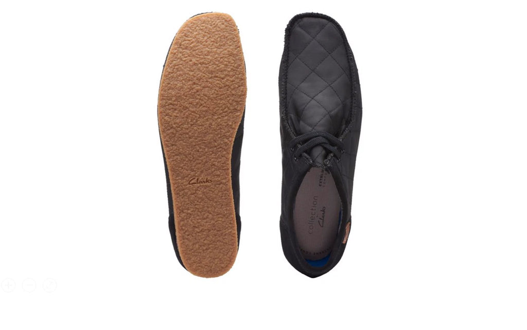 CLARKS SHACRE II STEP MOCCASIN BLACK TEXTILE