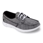 SKECHERS  Go Walk Lite Isla Boat Shoes Women WIDE Black Slip On