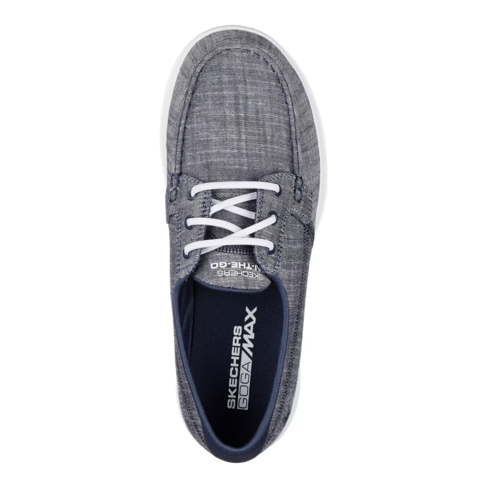 SKECHERS  Go Walk Lite Isla Boat Shoes Women WIDE Black Slip On