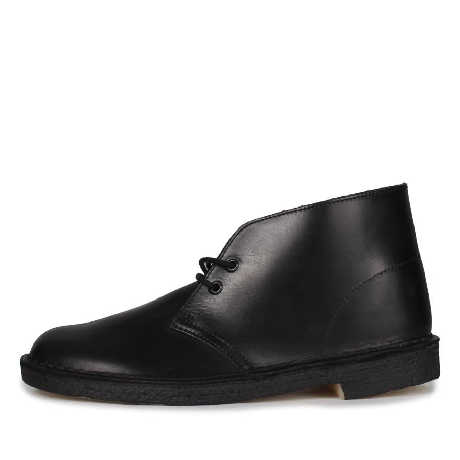 CLARKS DESERT BOOT BLACK POLISHED